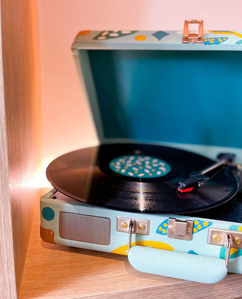 painted record player