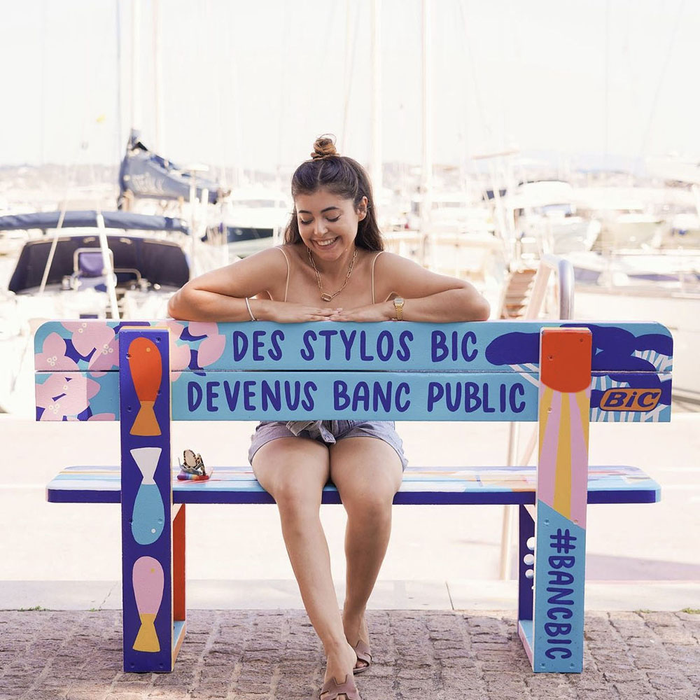 bic painted benches campaign illustrator design bandol