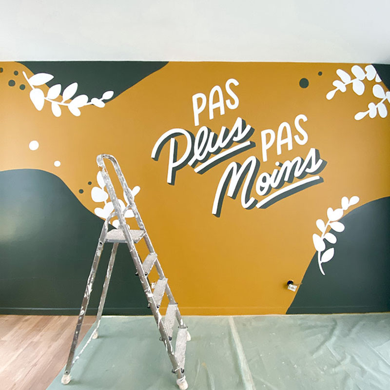 boutique paris painted mural