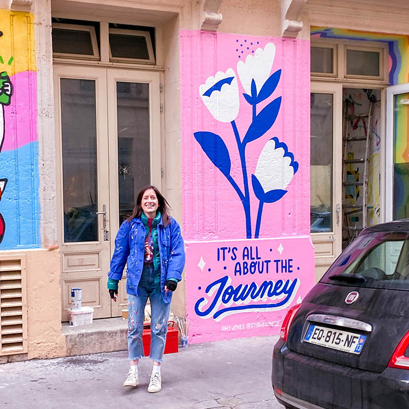 paris street art colorful mural flowers amy jones