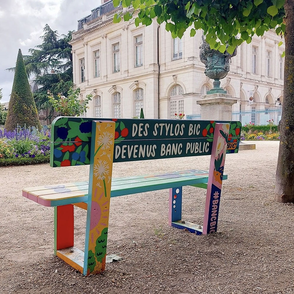 bic painted benches campaign illustrator design