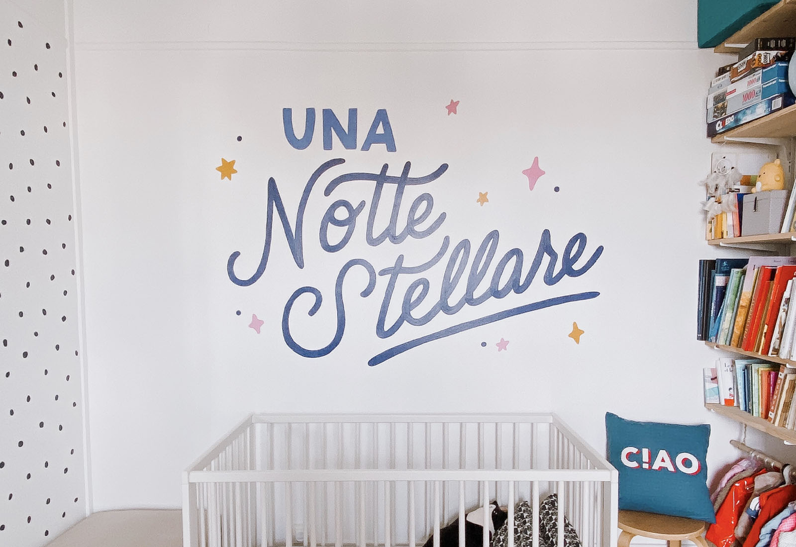 painted mural in baby room